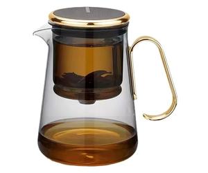 Tea Infuser Pot, Magnetic Glass Kettle Teapot with Strainer, Elegant Tea Brewer with Handle for Blooming and Loose Tea, Perfect for Tea Lovers and Tea Parties,Magnetic Glass Tea Infuse