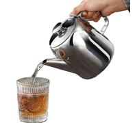 Tea Kettle with Straight Spout - Spill Proof Pouring Dispenser for Easy Serving | Stainless Steel with Handle and Sealed Lid, Hot Beverage Container for Home Office Meeting Room Cafe Use
