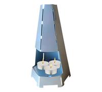 Tea Light Réchaud compact alimenté par bougie, mini réchaud à haute efficacité énergétique, design portable avec chambre de conservation de la chaleur | Chauffage écologique pour bougie chauffe-plat
