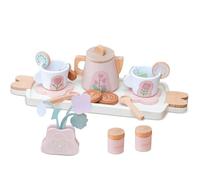 Tea Party Jeux de rôle - Service à thé Jouet en Bois avec Plateau, dinette Enfant complète pour Jeux d’Imitation, idéal pour Filles et garçons à partir de 2 Ans