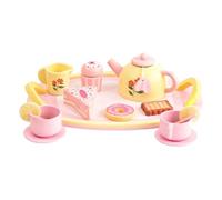 Tea Party Set Kids 16 pièces Pretend Play Dessert Kitchen Toy Educational Role Play Set Social Interaction Learning Gift Game Home Party Fun et | pour de 6 à 8 filles
