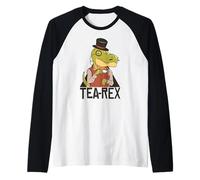 Tea-Rex Dinosaure drôle T-Rex Monocle Meme Manche Raglan