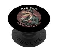 Tea Rex Dinosaure Trex Tea Buveur de thé Dinosaure PopSockets PopGrip Adhésif