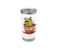 Tea Rex, mignon dinosaure dans une tasse à thé, Funny T-Rex Eduely Gobelet isotherme en acier inoxydable double paroi