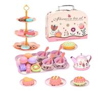 Tea Set pour petites filles - Pretend Play Toy Set, Flower Tea Party Toys, Educational Kitchen Pretend Playing Toy with Carrying Case | Play Food Toys for Children Ages 3-6 Boys Girls Nursery