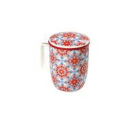 TEA SHOP - Tasse à Thé avec Filtre et Couvercle - Mug Harmony Arabesque - Tasse pour Thés et Infusions en Porcelaine