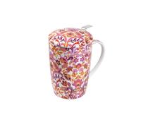 TEA SHOP - Tasse à Thé avec Filtre et Couvercle - Mug Super Jumbo Floral Paisley - Fabriquée en Porcelaine avec un design exclusif et original