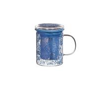 TEA SHOP - Tasse pour Thé ou Infusions avec Filtre et Couvercle - All in One Mug Eternal - Élégante et fonctionnelle tasse en verre thermorésistant avec infuseur en acier inoxydable et revêtement de