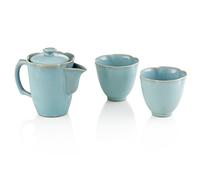 TEA SOUL B6021247 Service Théière et 2 Tasses Porcelaine Bleu