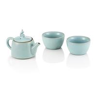 TEA SOUL B6021249 Théière et 2 Tasses Porcelaine Bleu 200 ML