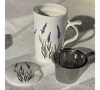 TEA SOUL Tasse Liara • Tasse en porcelaine avec couverture et filtre perforé • Capacité 400 ml