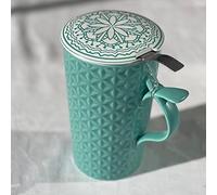 TEA SOUL Tasse Skadi • Tasse en porcelaine avec couverture et filtre perforé • Capacité 400 ml