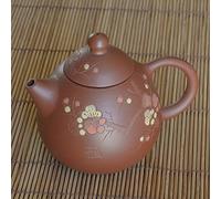 Tea Soul | Théière en Crète Yixing Marron à Fleurs 210 ml