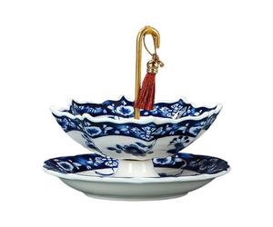 Teå Steeper - 4.17" Tea Strainer | Loose Leaf Tea Strainer Steeper For Home | Vintage Ceramic Umbrella Aesthetic Chinese Infuser Set With Saucer Tray For Office Dining Table Restaurant