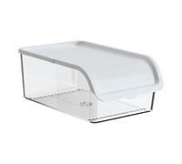 Tea Storage Box, Mug Storage Box, Large Stackable Half-Open Lid, Tea Cup Set Storages Boxes With Lid, Teacup Storages Containers Pantry Organizer For Home Kitchen Cabinet Countertop