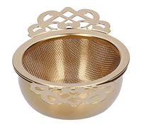 Tea Strainer, Stainless Steel Loose Tea Infuser with Double Handles Extra Fine Mesh balls Infusers Diffuser Holder Filter for Mugs (Gold)