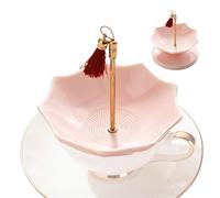 Tea Strainer,Umbrella Design Ceramic Teapot Colander with Stand - Tea Dust Filter,for Enhances Flavor Softens Water Cooking Baking Cocktail Brewing Milk