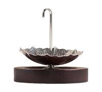 Tea Strainer - Umbrella-Shaped Stainless Steel Filter | with Wood Stand Loose Leaf Tea Strainer | for Kitchen Home Coffee Boiling Cocktail Milk Brewing
