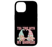 Tea Time with My Gnomies Funny Saying for Women Teacher Mom Coque pour iPhone 14