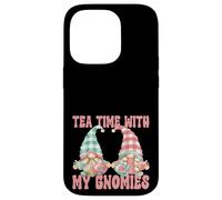 Tea Time with My Gnomies Funny Saying for Women Teacher Mom Coque pour iPhone 14 Pro