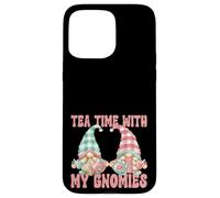 Tea Time with My Gnomies Funny Saying for Women Teacher Mom Coque pour iPhone 15 Pro Max