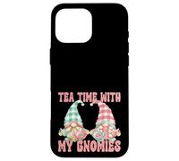 Tea Time with My Gnomies Funny Saying for Women Teacher Mom Coque pour iPhone 16 Pro Max