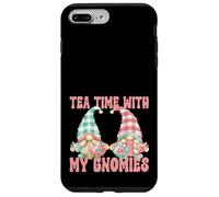 Tea Time with My Gnomies Funny Saying for Women Teacher Mom Coque pour iPhone 7 Plus/8 Plus