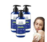 Tea Tree Body Wash pour hommes et femmes à l'huile de menthe poivrée - Body Wash rafraîchissant pour un usage quotidien - Aide à apaiser les démangeaisons de la peau sèche - 100 g (3 bouteilles)