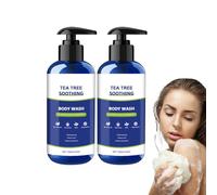 Tea Tree Body Wash pour hommes et femmes à l'huile de menthe poivrée - Body Wash rafraîchissant pour un usage quotidien - Aide à apaiser les démangeaisons de la peau sèche - 100 g (2 bouteilles)
