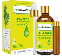 Tea Tree Essential Oil 100ml 100% Pure And Natural,Suitable For Diffuser,Massage,Bath,Skin And Nail Care,3.38 Fl.Oz Essential Oil