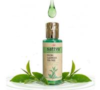 Tea Tree Face Wash Gel nettoyant ayurvédique à l'huile d'arbre à thé et au neem nettoie en douceur, régule le sébum sans dessécher - Vegan, pour peaux impures et grasses, 100 ml | Sattva Ayurveda