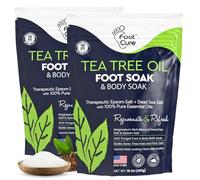 Tea Tree Oil Foot Soak with Epsom Salt - Best Toenail Fungus Treatment, Athletes Foot & Softens Calluses - Soothes Sore & Tired Feet, Fungal Toe, Foot Odor Scent, Spa Pédicure - Made in USA - 2 Pack