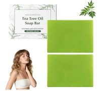 Tea Tree Oil Soap Bar,Tea Tree Face Wash,Hydrating Tea Tree Body Wash,Daily Deep Cleansing,Purification&Odor Management,While Locking in Moisture and Keeping Skin Fresh,Natural Organic Bar Soap (2PCS)