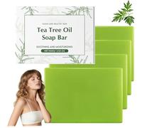 Tea Tree Oil Soap Bar,Tea Tree Face Wash,Hydrating Tea Tree Body Wash,Daily Deep Cleansing,Purification&Odor Management,While Locking in Moisture and Keeping Skin Fresh,Natural Organic Bar Soap (4PCS)