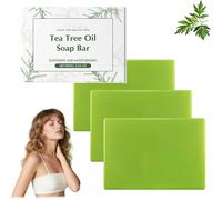 Tea Tree Oil Soap Bar,Tea Tree Face Wash,Hydrating Tea Tree Body Wash,Daily Deep Cleansing,Purification&Odor Management,While Locking in Moisture and Keeping Skin Fresh,Natural Organic Bar Soap (3PCS)
