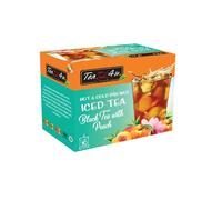 Tea4U Thé Glacé Pêche, Mélange Premium de Thé Noir et Arôme Naturel de Pêche, 10 Sachets Individuels, Infusion Rafraîchissante Sans Additifs, À Boire Chaud ou Froid, Riche en Antioxydants