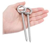 Teaaha Lot de 2 œillets à visser avec filetage en bois pour hamacs, vis à anneau en acier inoxydable, vis à œillets, crochets à œillets robustes, auvents, fauteuils suspendus, chaises à bascule, câble