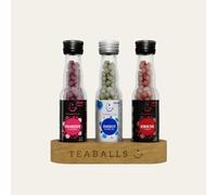 TEABALLS - Lot de 3 Power Tea Mix - Framboise, énergisant, cerises pour environ 120 tasses de thé