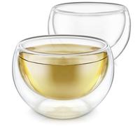 TEABLOOM Classica Lot de 2 tasses à double paroi en verre isotherme pour thé, café, expresso et plus encore 150 ml
