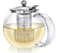 Teabloom Classica Théière en Verre 1,2 L - Résistante à la Chaleur avec Infuseur Amovible en Acier Inoxydable - Théière Design pour Thé en Vrac et Infusions