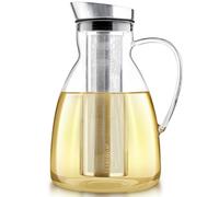 Teabloom Théière en verre multi-brassage extra large + bouilloire + pichet (2,5 l / 10 tasses) - Infuser et servir du thé chaud, du thé glacé, du thé froid et de l'eau infusée aux fruits - Machine à thé solstice