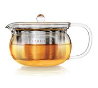 Teabloom Théière pour la cuisinière et le micro-ondes avec filtre à thé amovible - Capacité de 1-2 tasses / 350 ml "Verre borosilicate, acier inoxydable 304 18/8