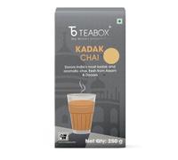 Teabox Kadak Chai frais 250 g scellé sous vide pour la fraîcheur | Provenant des domaines de l'Assam & Dooars | Chai CTC fort et de qualité supérieure | Nécessite 20 % de sucre en moins | Goût et