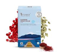 Teabox Kesar Gulab Masala Chai du Cachemire 250 g | Issu de la beauté éternelle de la vallée du Cachemire | Thé mélangé avec le safran le plus rare au monde et les roses légèrement parfumées