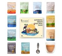 Teabox Lot de 10 échantillons de thé chai indien authentique de qualité supérieure, 30 g, 300 g, sans arômes artificiels, fabriqué en petits lots, cadeau parfait