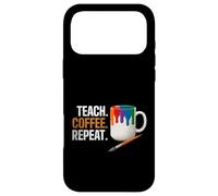Teach Coffee Repeat Creative Art Teacher Painting Design Coque pour iPhone 17 Pro Max