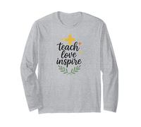 Teach Love Inspire Teacher Crossdesign basé sur la Foi Manche Longue