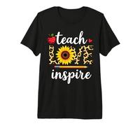 Teach with-Love Inspire Enseignant Imprimé Léopard Tournesol T-Shirt Haut de Gamme