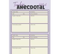 Teacher Anecdotal Notebook: Essential Preschool Teacher Log Book to Record Anecdote, Anecdotal Observations Log Book for Early Childhood Education