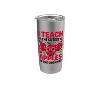 Teacher Apple Teach The Cute Apples in the Orchard School Gobelet isotherme en acier inoxydable double paroi